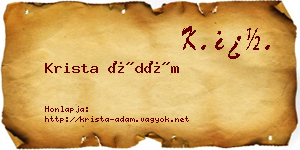 Krista Ádám névjegykártya